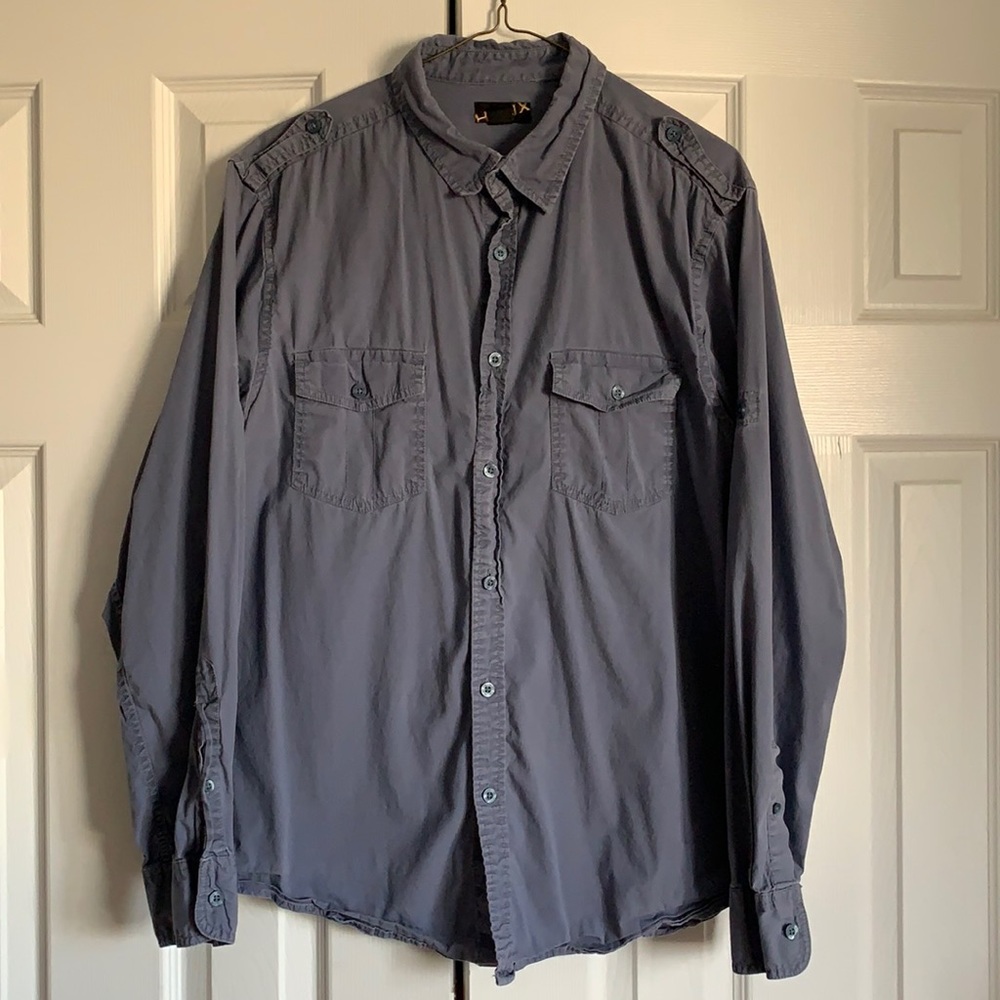 🐺Slate Grey/Blue Lightweight Button Down